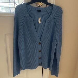 NWT Talbots Blue Knit Cardigan Sweater